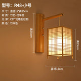 Classic Bamboo Wood Lustre Wall Sconce Lamp Rustic Ceiling Rattan Wicker Light Handmade Art Craft for Home Living Bed Room Decor