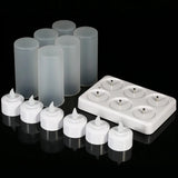 6/12pcs LED Electric Candle Rechargeable Flameless Tea Light Waxless Romantic Wedding Dinner Party Decoration With Battery
