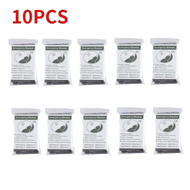 5-30pcs Outdoor Emergency Survival Blanket First Aid Rescue Kit Waterproof Waterproof Foil Thermal Camping Military Blanket Hot