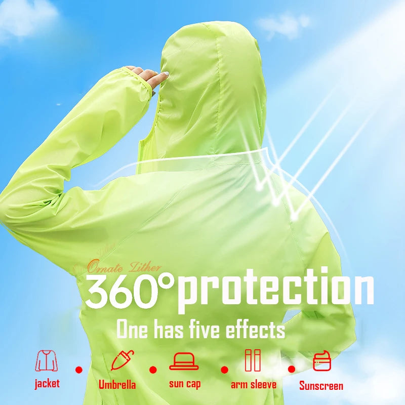 Camping Windbreak Men Women Hiking Jacket Waterproof Sun Protection Windbreaker Fishing Jackets Quick Dry Skin With Pocket