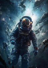 Astronaut Spaceman Oil Painting Wall Art Vibrant Sci-Fi Canvas Print Poster Colorful Outer Space Themed Living Room Decor Gift