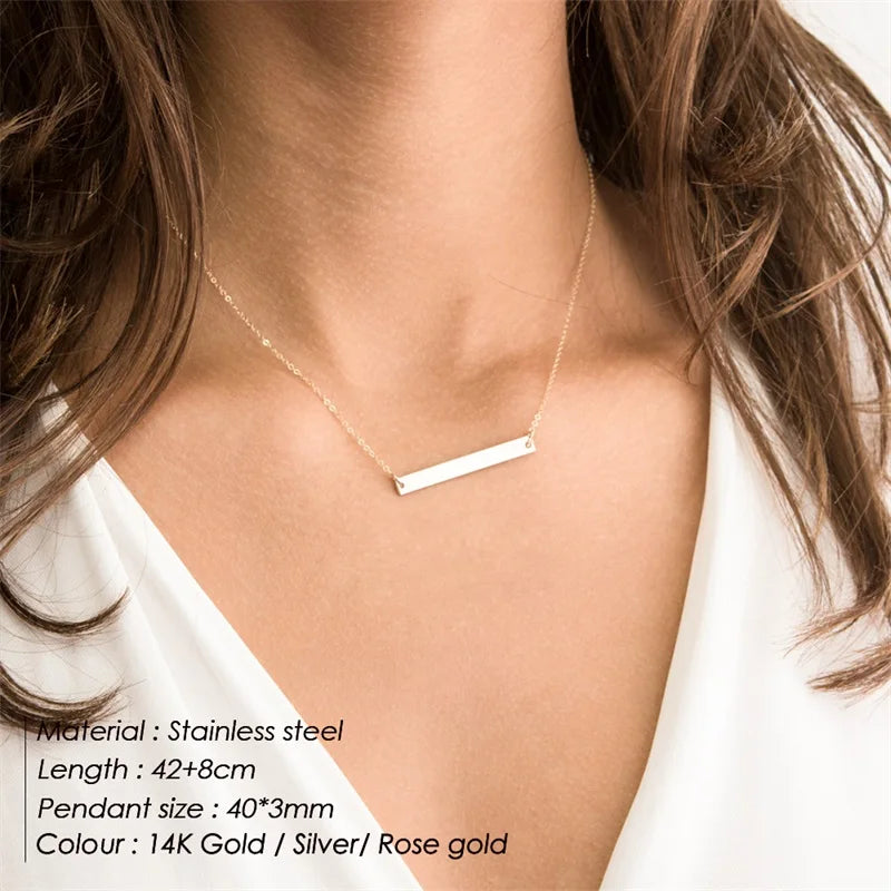 eManco Minimalist Chokers Necklace for Women Stainless Steel Necklace Women Dainty Gold Color Necklaces Jewelry