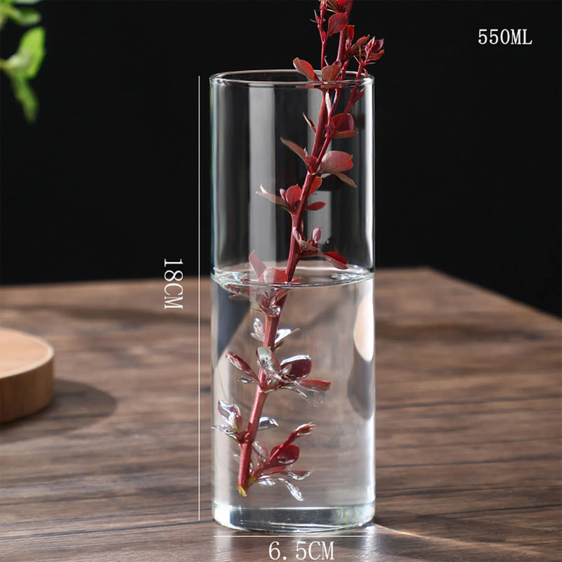 Hydroponics Plants Desktop Glass Planter Vase Glass Vase Transparent Cylinder Flower Vase Bedroom Desktop Home Decoration