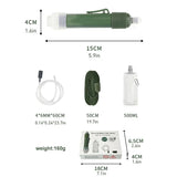 Outdoor Mini Filter Straw Set TUP Carbon Fiber Camping Purification Water Purifier for Survival Or Emergency Supplies
