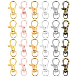 10pcs Split Key Ring Swivel Connector Carabiner for Jewelry Finding Making Gold Silver Plated Lobster Clasp Hooks DIY Keychains