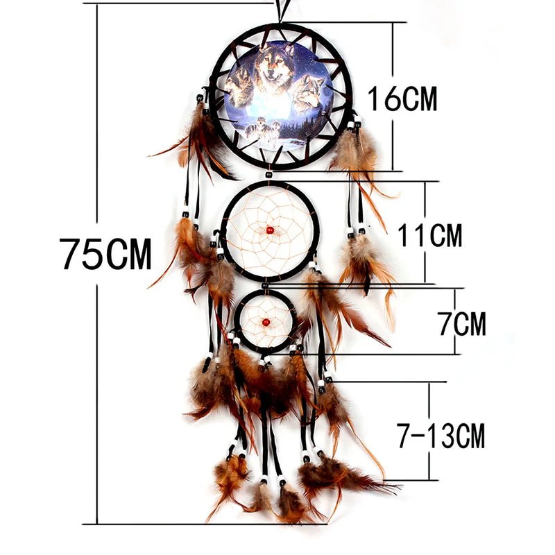 Feather Dream Catcher Indian Style Wall Hanging Wind Chimes For Car Ornaments Room Decor with Rattan Bead Dreamcatchers