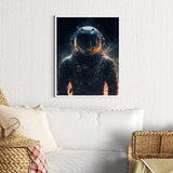 Astronaut Spaceman Oil Painting Wall Art Vibrant Sci-Fi Canvas Print Poster Colorful Outer Space Themed Living Room Decor Gift