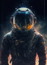 Astronaut Spaceman Oil Painting Wall Art Vibrant Sci-Fi Canvas Print Poster Colorful Outer Space Themed Living Room Decor Gift