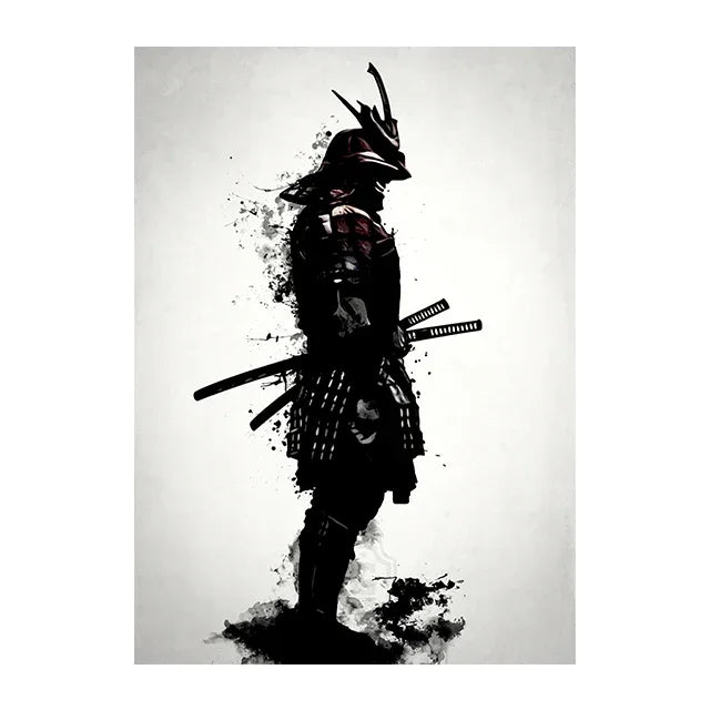 Vintage Japanese Samurai Poster Printed Canvas Modern Living Room Drawing Art Decor Black White Photo Wall Decoration No Frame