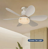 Modern ceiling fan light LED 20Inch Electric fan for room remote control for dimming for living room study household AC85-265V