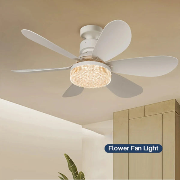 Modern ceiling fan light LED 20Inch Electric fan for room remote control for dimming for living room study household AC85-265V