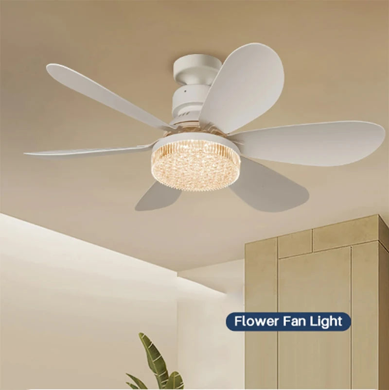Modern ceiling fan light LED 20Inch Electric fan for room remote control for dimming for living room study household AC85-265V