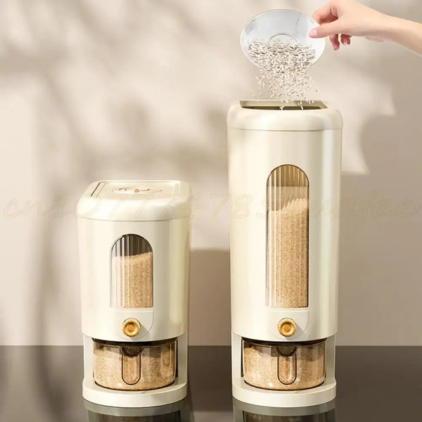 5/10KG Sealed Rice Bucket Sealed Moisture-Proof Dispenser with Cup Grain Powder Boxes Insect-Proof Cereal Kitchen Container
