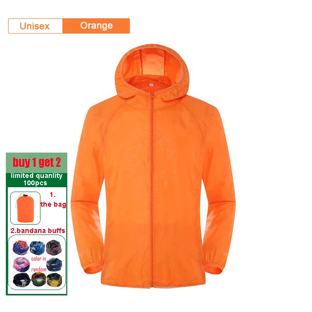 Camping Windbreak Men Women Hiking Jacket Waterproof Sun Protection Windbreaker Fishing Jackets Quick Dry Skin With Pocket