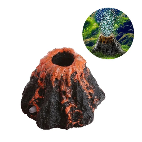 Volcano Air Stone Aquarium Fish Tank Decor Durable Bubble Effect Oxygen Diffuser Unique Volcanic Shape Water Plants Decor