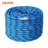 VEVOR 12.7mm Static Climbing Rope 125/150/200ft Outdoor Rock Climbing Rope 30KN Breaking Tension Fiber Rope w/ Steel Snap Hooks
