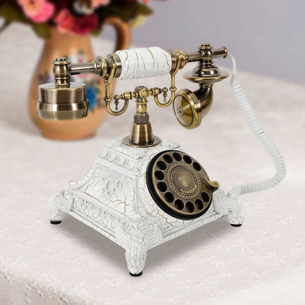 Vintage Rotary Telephone, Dial Telephone Old Fashioned Landline Phones Statue Antique Look Phone Home Desk Gift Decorative