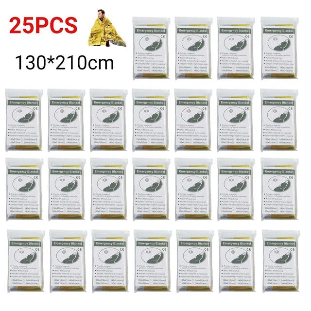 5-30pcs Outdoor Emergency Survival Blanket First Aid Rescue Kit Waterproof Waterproof Foil Thermal Camping Military Blanket Hot