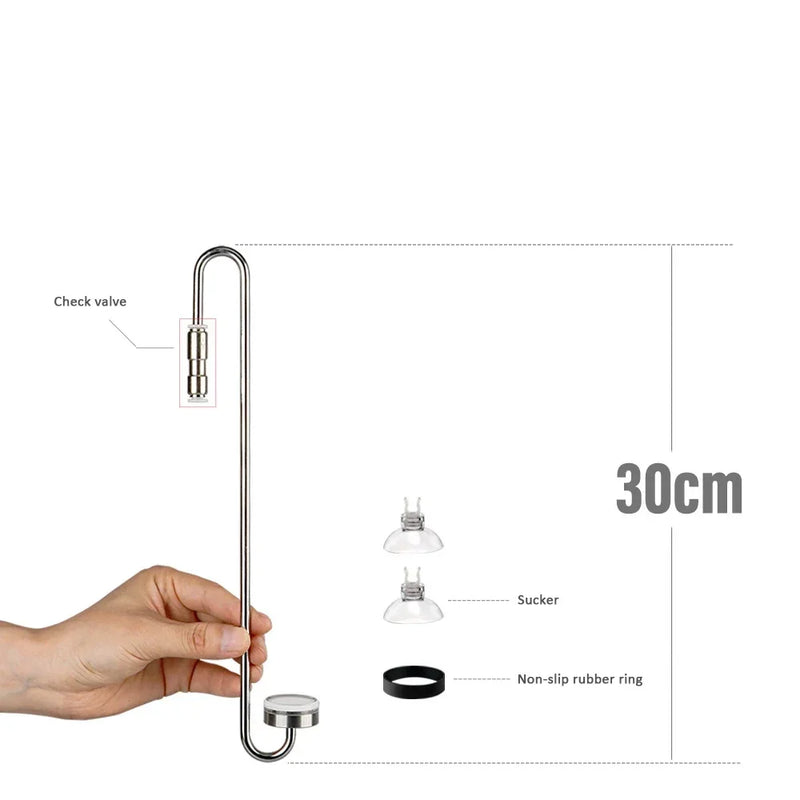 CO2 Diffuser Fish Tank Aquarium 304 Stainless Steel Refiner CO2 Diffusion Atomizer Ceramic Disc Aquatic Plant Growth Accessory