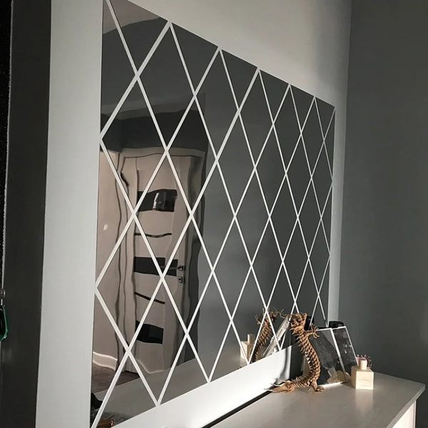 58/116Pcs 3D Mirror Wall Sticker DIY Diamond Triangles Acrylic Wall Stickers Self Adhesive Wall Decal for Living Room Home Decor