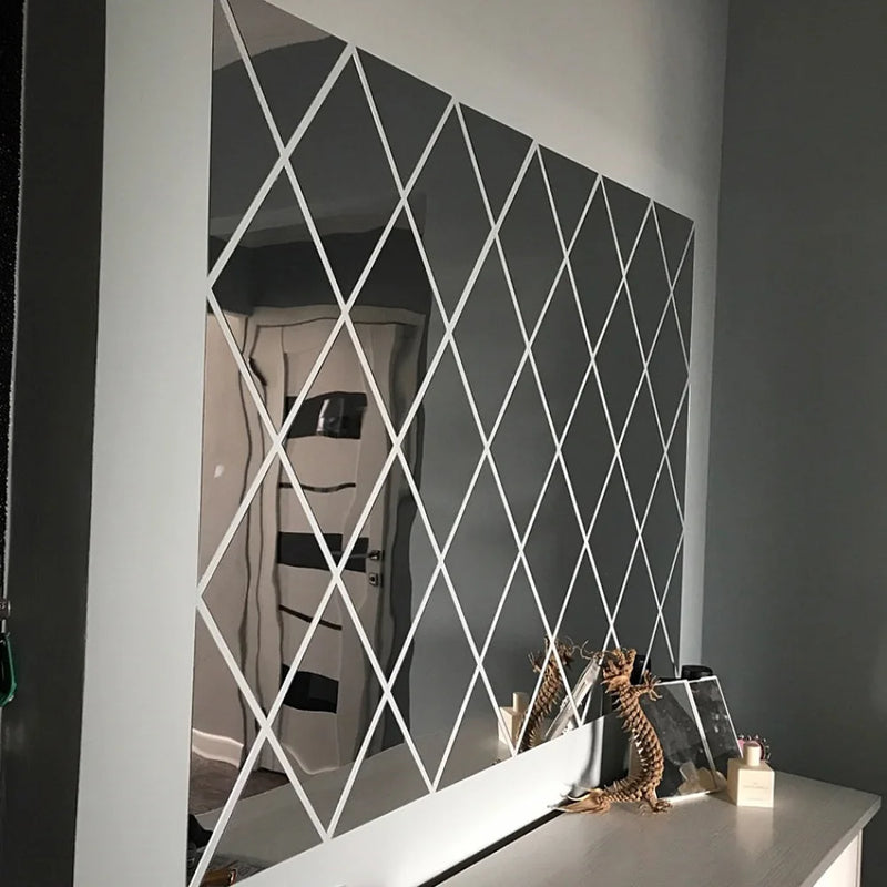 58/116Pcs 3D Mirror Wall Sticker DIY Diamond Triangles Acrylic Wall Stickers Self Adhesive Wall Decal for Living Room Home Decor
