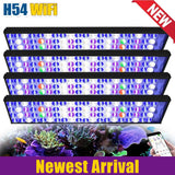 New PopBloom WiFi Reef Aquarium Led Light, Marine Aquarium Lamp Full Spectrum for 60cm 90cm 120cm SPS/LPS Coral Aquarium Tank
