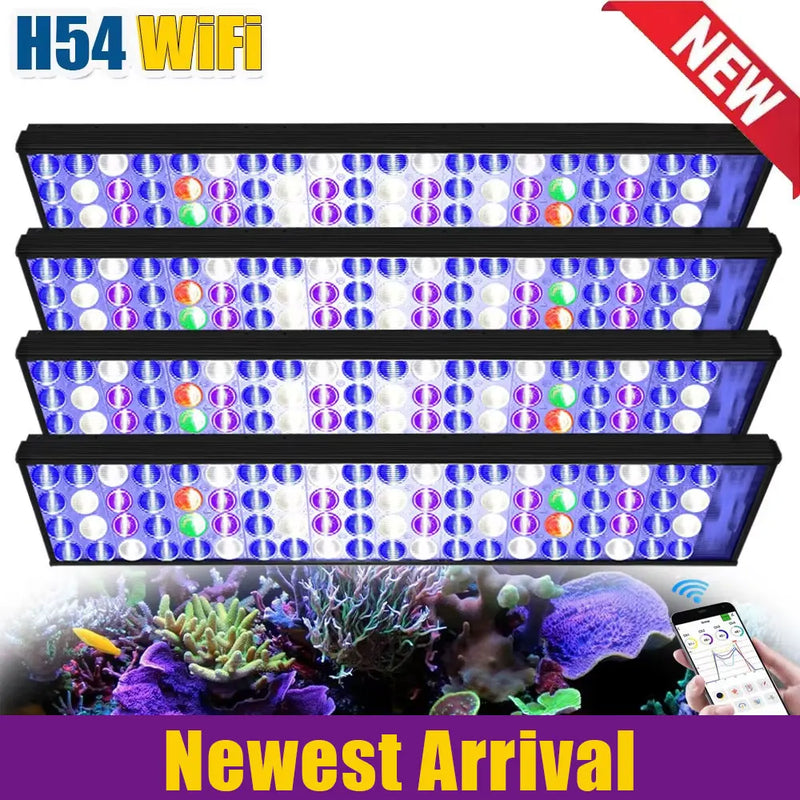 New PopBloom WiFi Reef Aquarium Led Light, Marine Aquarium Lamp Full Spectrum for 60cm 90cm 120cm SPS/LPS Coral Aquarium Tank
