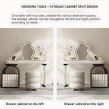 Makeup Vanity - Modern Vanity Table with Mirror & 3 Drawers, Multi-Function Vanity Set with Includes Makeup Stool