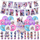 K-Ppop Demon Hunter Disposable Tableware Set Paper Cups And Cake Topper for Birthday Christmas Party Supplies Favors Gift Bag