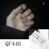Shiny Self-adhesive Nail Stickers Short Black Lacquer Strips For Nails Full Cover False Nails Stickers Waterproof Manicure Film