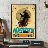 Japanese Cars Samurai Poster Poster HD art sticky wall waterproof home living room bedroom bar aesthetic decoration