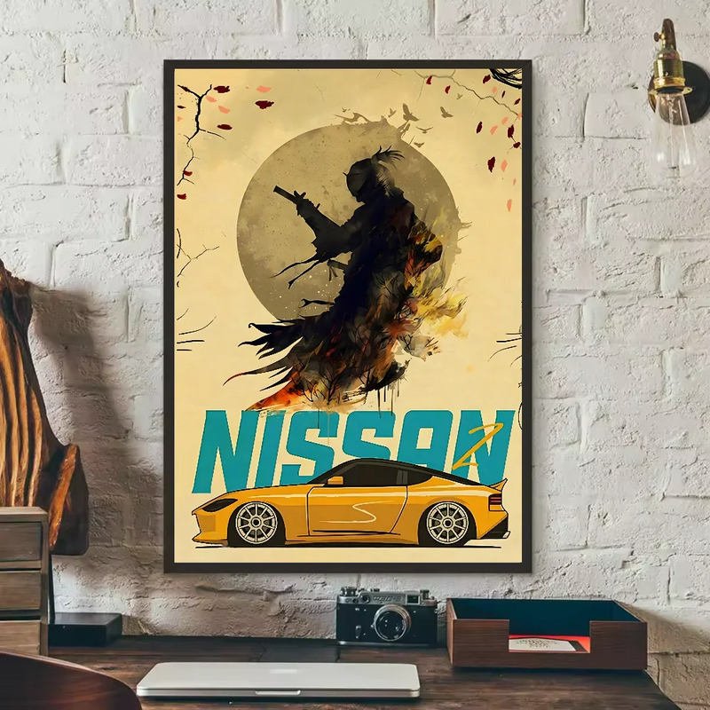 Japanese Cars Samurai Poster Poster HD art sticky wall waterproof home living room bedroom bar aesthetic decoration