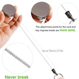 Metal Wire Keychain Pull Recoil Sporty Key Ring Retractable Keyring Anti Lost ID Card Holder Telescopic Burglar Chain Organizer