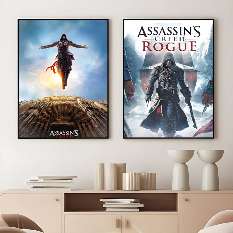 A-Assassins C-Creeds Cool Game Poster Corridor Wall Art Printing Waterproof Home Living Bed Room Decor