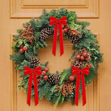 12pcs Christmas Bow Decorations Velvet Ribbons Xmas Wreaths Gift Ties Diy Home Holiday Decorations Pendants Party Supplie