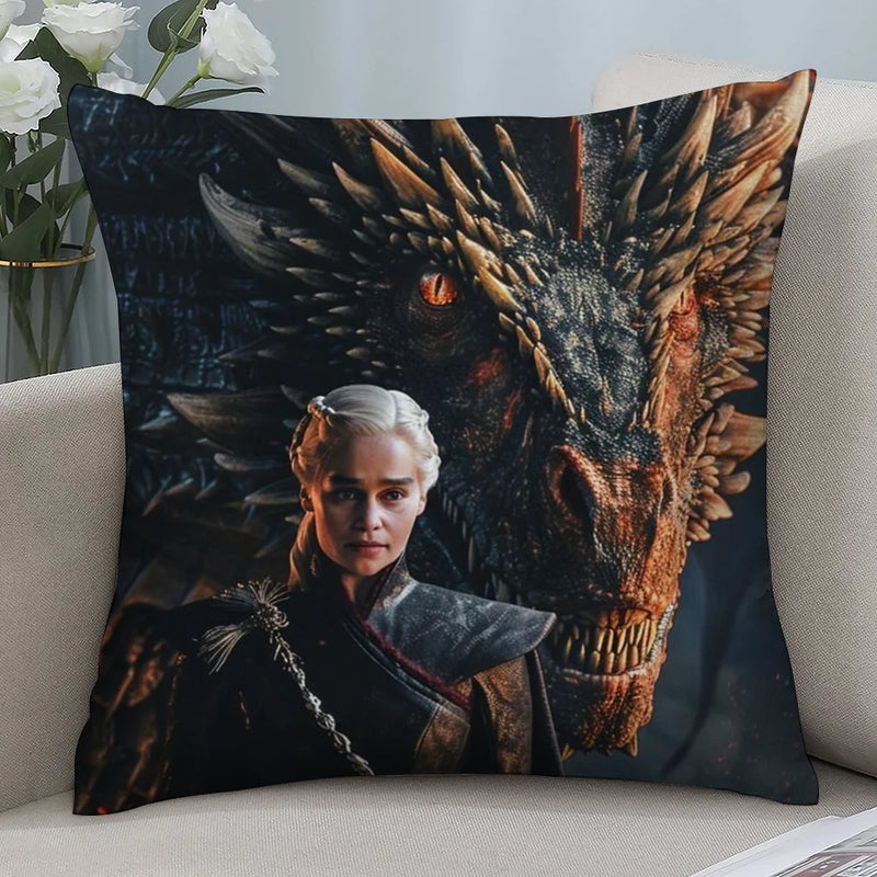 TV-G-GamES Of T-ThroneS Pillow Case Short Plush Pillow Covers Sofa Decorative Gift Home Double-sided Printing Cushion Cover