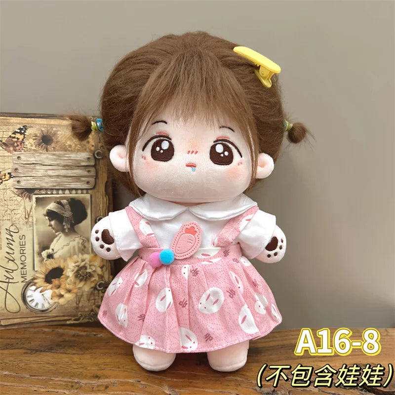 Doll Clothes For 20cm Idol Cotton Doll Outfit Accessories Bunny Onesie Jk Uniform Skirt Clothes DIY Collection Gift Without Doll