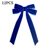 12pcs Christmas Bow Decorations Velvet Ribbons Xmas Wreaths Gift Ties Diy Home Holiday Decorations Pendants Party Supplie