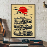 Japanese Cars Samurai Poster Poster HD art sticky wall waterproof home living room bedroom bar aesthetic decoration
