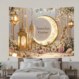 Elegant Ramadhan mural banner, durable wall decoration for room and party, festive home decor for New Year and Eid celebrations