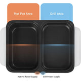 Hot Pot with Grill, Electric Hot Pot and Frying Pan Shabu Shabu Pot with Grill 2 in 1 Indoor NonStick Shabu Shabu Pot andGriddle