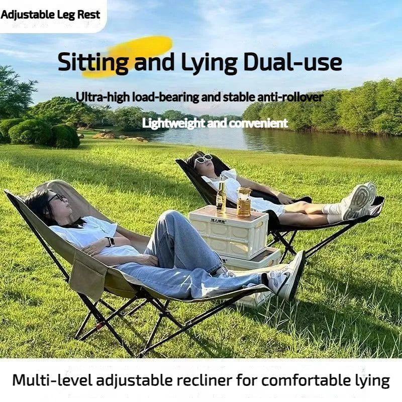 Folding Chaise Lounge Chair Reclining Chair Lightweight Foldable recliner Lounger for Camping Hiking Garden Outdoor Traveling