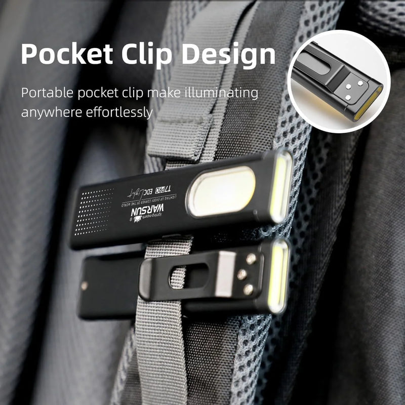 Warsun LED Keychain Flashlight USB-C Rechargeable 600Lm Portable Mini Torch Light Pocket Lantern Flood Work Light With Magnet