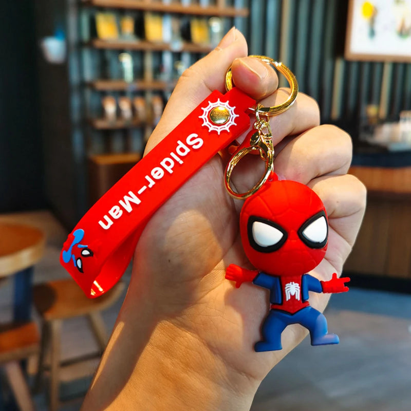 Disney Marvel Spider-Man Keychain Cartoon Comics Avengers Series Key Ring Pendant Ornaments Jewelry Gifts for Friends