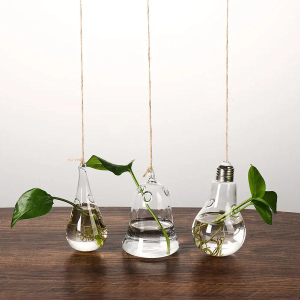 Hydroponics Flower Glass Vase Creative Hanging Glass Plant Pot Terrarium Container Party Wedding Home Decoration Garden Supplies
