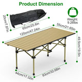 Folding Camping Table, Portable upgraded carbon steel Table with Carry Bag Heavy Duty,Lightweight Foldable Camp Table 4-6 Person