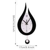 Waterdrop Swinging Wall Clock Acrylic Black and White Contrast Clock Home Living Room Bedroom Wall Decoration Clock