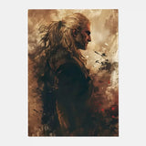 The W-Witcher 3 Wild Hunt Game Poster HD art sticky wall waterproof home living room bar decoration