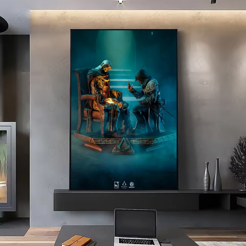 A-Assassins Creed Games Poster HD art sticky wall waterproof home living room bedroom bar aesthetic decoration