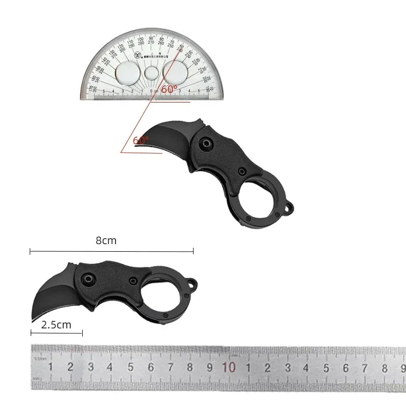 NEW Keychain Pocket Stainless Steel Camping Small Mini Portable Knife Peeler Fixed Blade Multi EDC Tool  with Chain